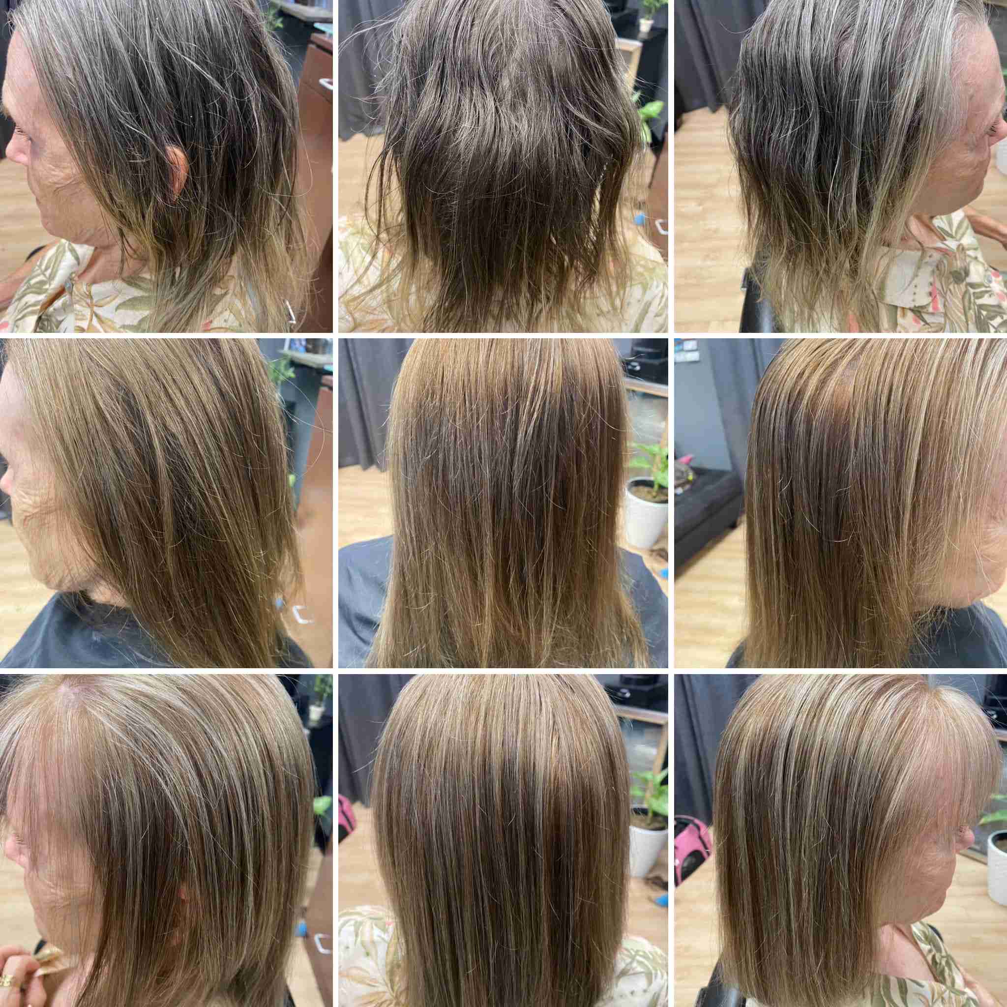 Before-and-after grey blending transformation.