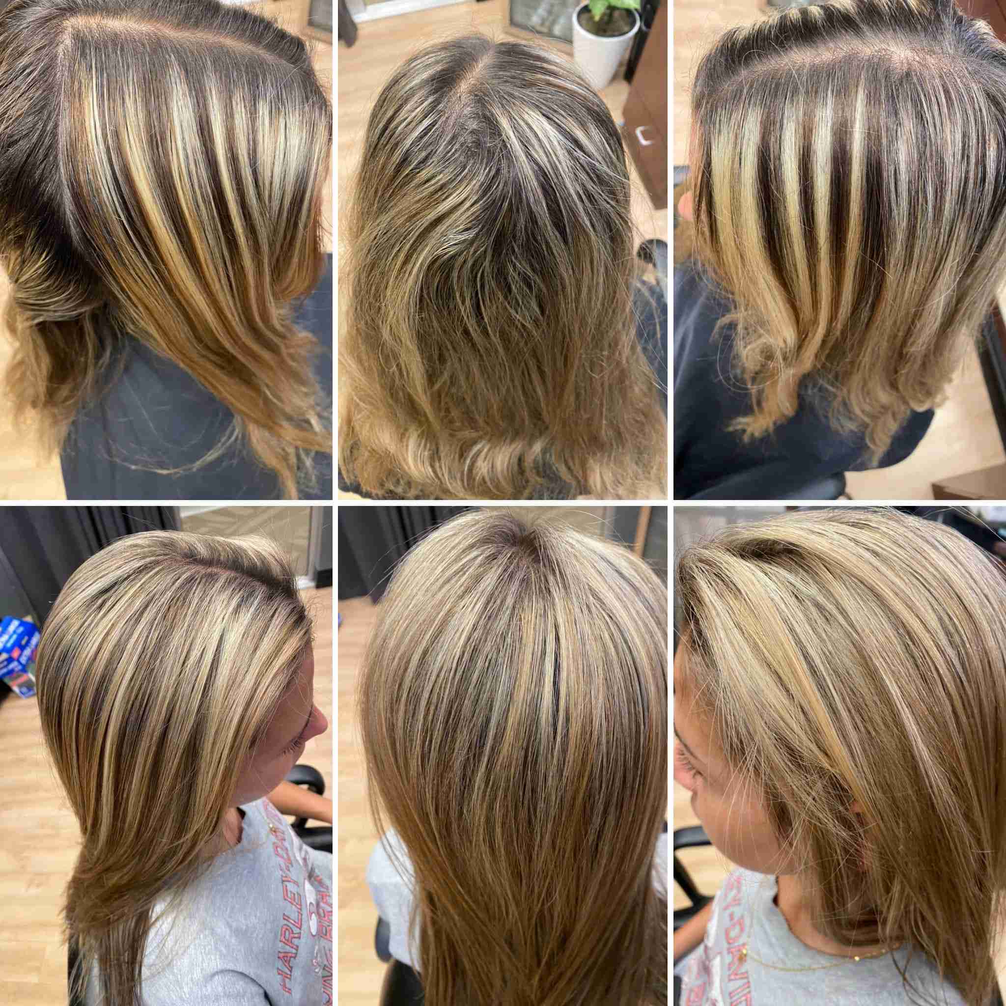 Before-and-after stripe correction to a more natural color.