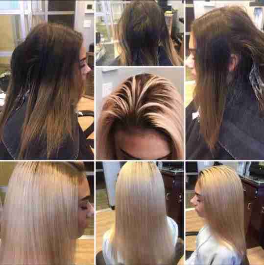 Before-and-after dark-to-light color transformation.