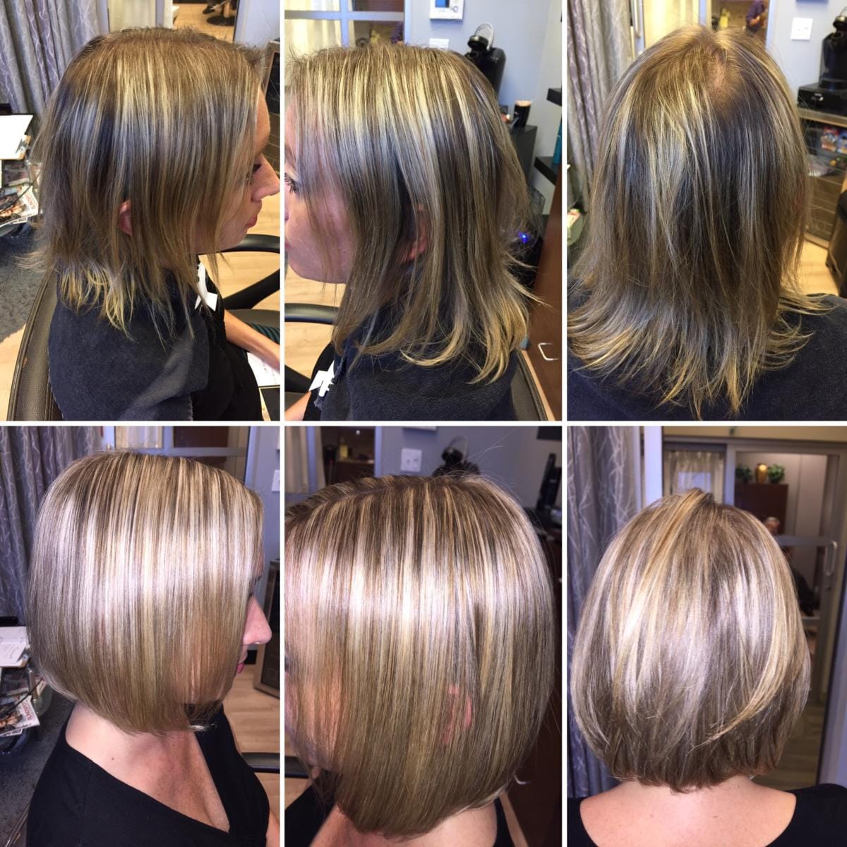 Freshly styled hair with clean shape and movement.