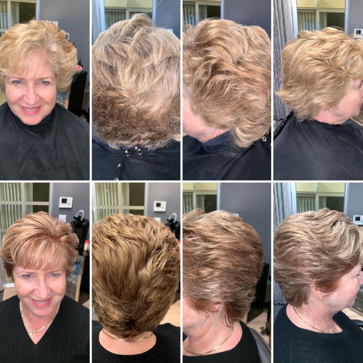Salon result showing healthy shine and soft waves.