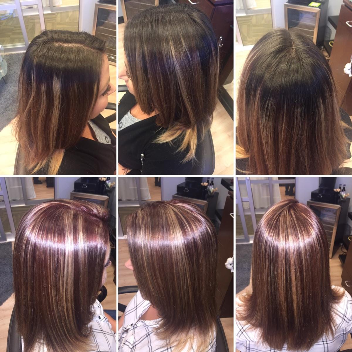 Salon-finished haircut with face-framing shape.